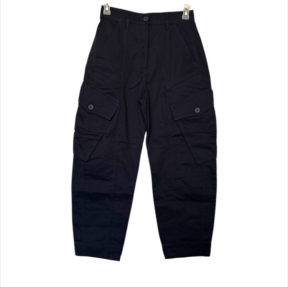 Me + Em Cotton Engineered Leg Trouser Pants Navy Blue